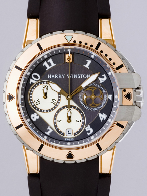 ハリー ウィンストン HARRYWINSTON オーシャンダイバー 410/MCA44RZC.A クロノ ラバー グレーアラビア