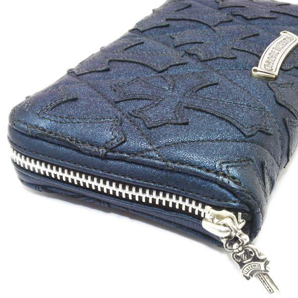 クロムハーツ財布コピー REC F ZIP #2 Quilted MTLC DK BLUE メタリックダークブルー/セメタリーパッチchw20[4]