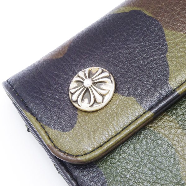 クロムハーツ財布コピー ウェーブ・クロスボタン・カモフラージュ ウォレット Wave Wallet Tank Camo Leather w/Cross Buttons chw04[4]